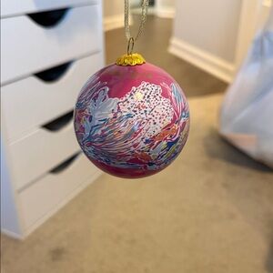 Lilly Pulitzer 2016 Glass Ornament | Dragonfruit Pink Sunken Treasure Access